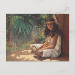 Portret van een polynesiaans meisje - Helen T. Dra Briefkaart