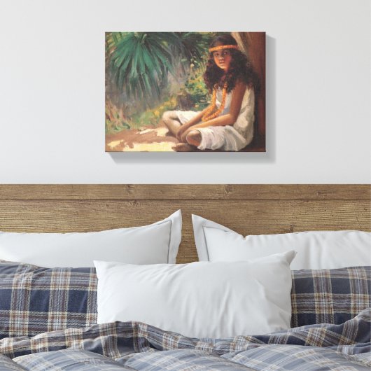 Portret van een polynesiaans meisje - Helen T. Dra Canvas Afdruk (Insitu (Slaapkamer))