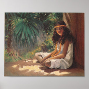 Portret van een polynesiaans meisje - Helen T. Dra Poster