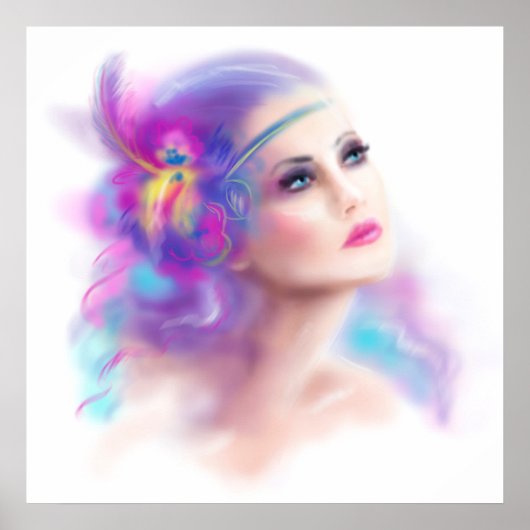 portret van een poster mooie vrouw (Voorkant)