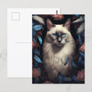 Portret van een prachtige siamese kat briefkaart