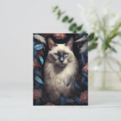 Portret van een prachtige siamese kat briefkaart (Staand voorkant)