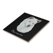 portret van een prachtige witte wandelhond tegeltje (Zijkant)