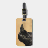 Portret van een raven bagagelabel (Voorkant verticaal)