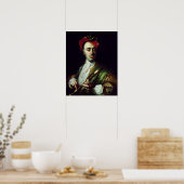 Portret van een Recorder Player Poster (Keuken)