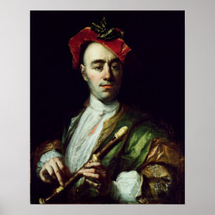 Portret van een Recorder Player Poster