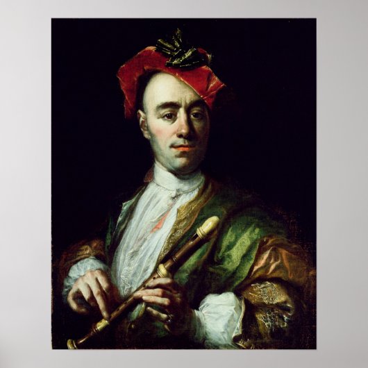 Portret van een Recorder Player Poster (Voorkant)