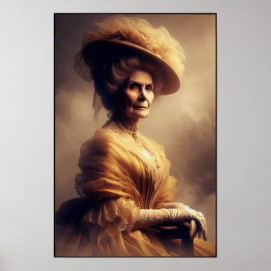 Portret van een rijke en machtige socialite uit he poster