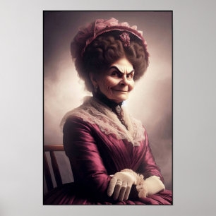 Portret van een rijke en machtige socialite uit he poster