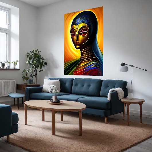 Portret van een robotische buitenaardse | AI Art. Poster