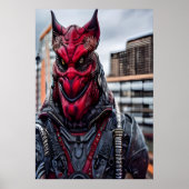 Portret van een rode enge buitenaardse | AI Art Po Poster (Voorkant)