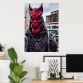 Portret van een rode enge buitenaardse | AI Art Po Poster (Thuiskantoor)