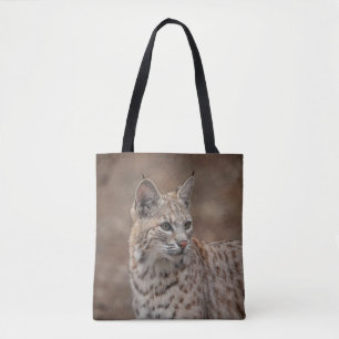 Portret van een rode lynx tote bag