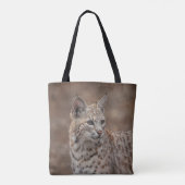 Portret van een rode lynx tote bag (Achterkant)