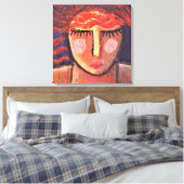 Portret van een rood hoofd Abstract acrylverf Canvas Afdruk (Insitu (Slaapkamer))