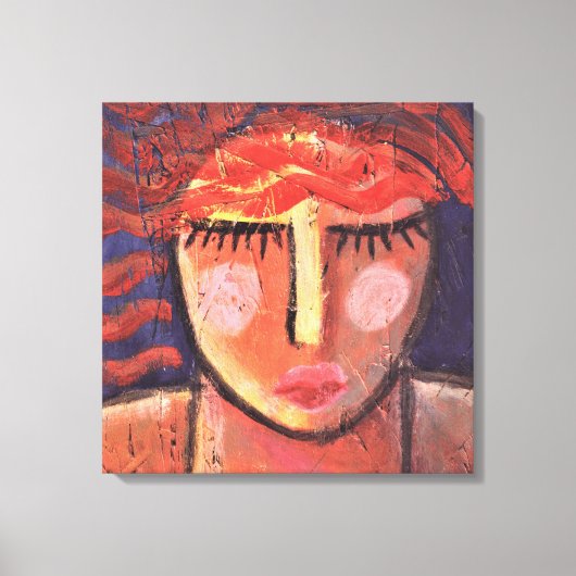 Portret van een rood hoofd Abstract acrylverf Canvas Afdruk (Voorkant)