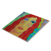 Portret van een rood hoofd Abstract digitaal schil Tegeltje (Zijkant)