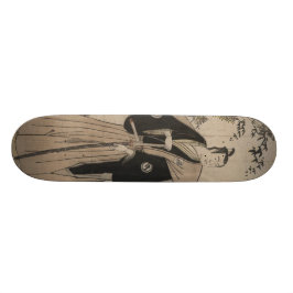 Portret van een samoerai-krijger op ware grootte c skateboard