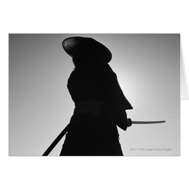 Portret van een Samurai-krijger met een zwaard (Voorkant Horizontaal)
