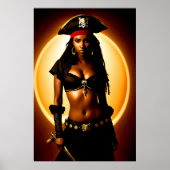 Portret van een schattige Afrikaanse Lady Pirate | Poster (Voorkant)