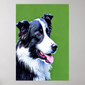 Portret van een schattige grenscollie | AI Art. Poster (Voorkant)
