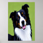 Portret van een schattige grenspoel | AI Art Poste Poster (Voorkant)