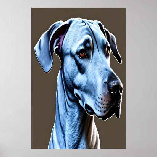 Portret van een schattige hond | AI Art Poster (Voorkant)