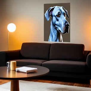 Portret van een schattige hond   AI Art Poster