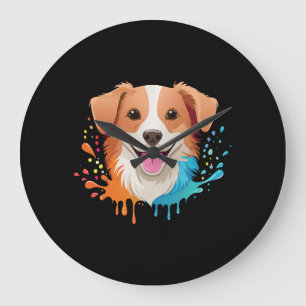Portret van een schattige hond met vloeiende kleur grote klok