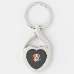 Portret van een schattige hond met vloeiende kleur sleutelhanger