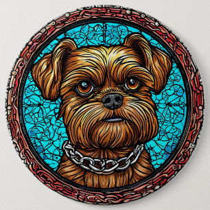 Portret van een schattige hond ronde button 6,0 cm