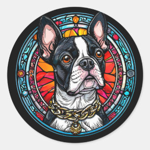 Portret van een schattige hond ronde sticker