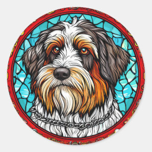 Portret van een schattige hond ronde sticker