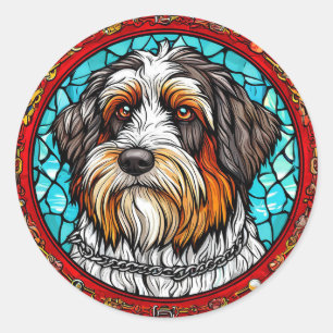 Portret van een schattige hond ronde sticker