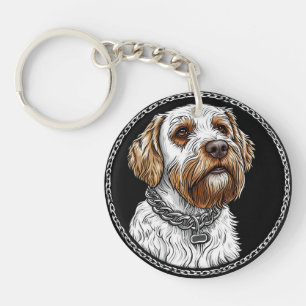 Portret van een schattige hond sleutelhanger