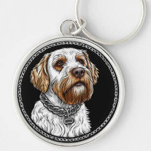 Portret van een schattige hond sleutelhanger