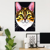 Portret van een schattige kat | AI Art Poster (Thuiskantoor)
