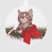 Portret van een Schattige kerstkitten Ornament (achterkant)