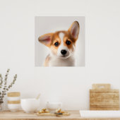 Portret van een schattige Pembroke Welsh Corgi Pup Poster (Keuken)
