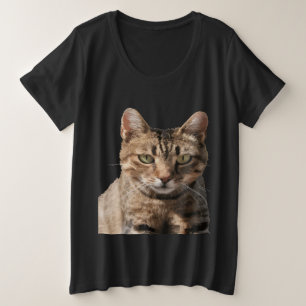 Portret van een schattige tabby kat met oogcontact grote maat t-shirt
