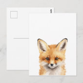 Portret van een schattige vos waterverf briefkaart (Voorkant / Achterkant)