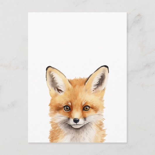 Portret van een schattige vos waterverf briefkaart (Voorkant)