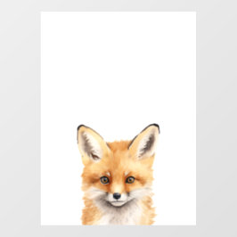 Portret van een schattige vos waterverf raamsticker