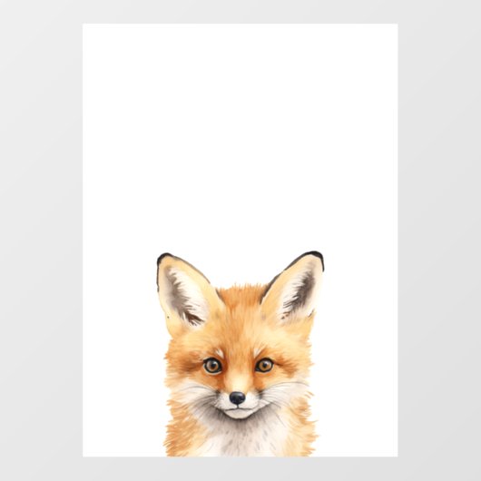 Portret van een schattige vos waterverf raamsticker (Vel)