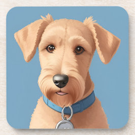 Portret van een Schattigee hond met een blauwe hal Bier Onderzetter