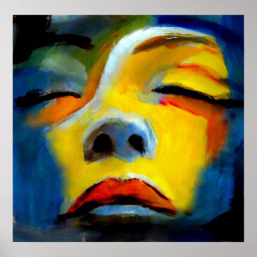 Portret van een slapende vrouw "Slaapende schoonhe Poster (Voorkant)