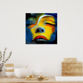 Portret van een slapende vrouw "Slaapende schoonhe Poster (Keuken)