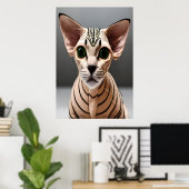 Portret van een Sphynx-kat | AI Art Poster (Thuiskantoor)