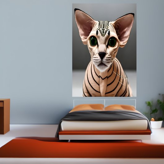 Portret van een Sphynx-kat | AI Art Poster