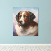 Portret van een St. Bernhard Dog Canvas Afdruk (Insitu (Houten vloer))